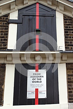 Close-up of the Prime Meridian Line outside tha Royal Observatory in Greenwich, London, United