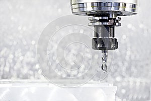 Close-up process of metal machining