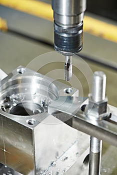 Close-up process of metal threading