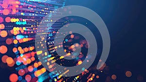 Close up of programming code on a laptop screen with blurred background. AIG53F.