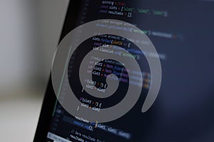 Close-Up of Programming Code on a Computer Screen