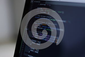 Close-Up of Programming Code on a Computer Screen