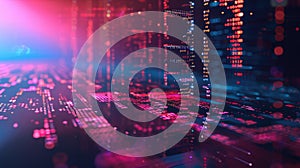 Close up of programming code on a laptop screen with blurred background. AIG53F.