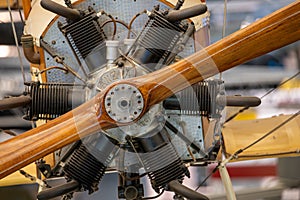 Close up of a propeller jet engine