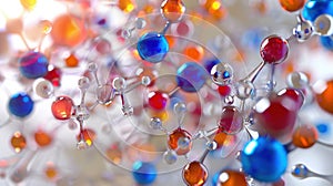 Close up of proteomic study showing protein structure and cell material