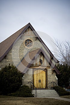 Close up of protestant church photo