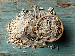 Close-up of psyllium husk seeds image