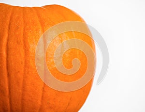 Close up on pumpkin on white background