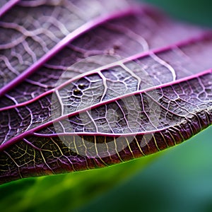 Close Up Of A Purple Leaf: Organic Architecture And Eco-friendly Craftsmanship