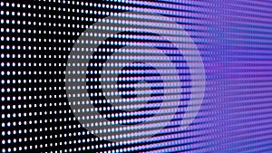 Close up of Purple LED Light Panel Displaying Vivid Pixels