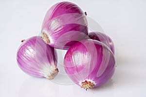 Close-up, purple, onion, white background, vegetables