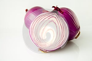 Close-up, purple, onion, white background, vegetables