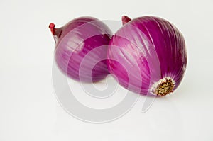 Close-up, purple, onion, white background, vegetables
