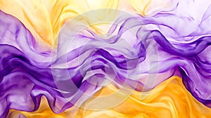 A close up of a purple and yellow colored fabric, AI