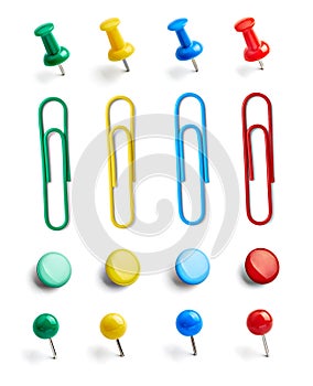 push pin paper clip thumbtack note office