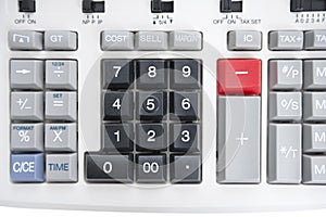 Close-up of pushbuttons of calculator