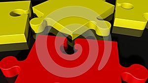 Close up puzzle on black