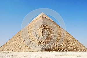 Close-up on the pyramid of Kefren in Cairo, Giza, Egypt photo
