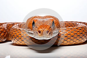 close up of a python Corn snake on isolated white background