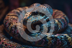 close up of a python. Generative AI