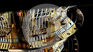 close-up on a quantum computer