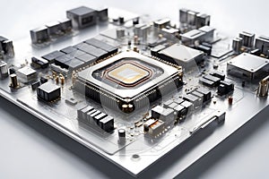 A close up of a quantum computer with an isolated background