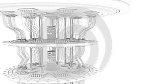 close-up of a quantum computer