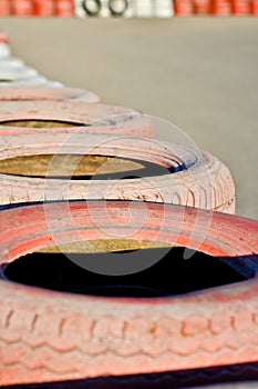 Close up of racetrack fence photo