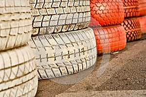 Close up of racetrack fence