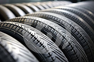 close-up of radial tire construction