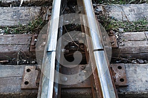 Close up of a Railroad Track Junction