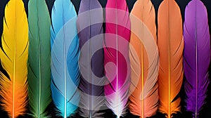 Close up of a rainbow colour feathers