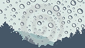Close-up Raindrop Pattern on Glass, vector design Generative AI