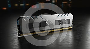 Close-up of Ram Memory Module on Dark Background for Computer Upgrade