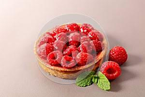 Rasbperry tart and mint