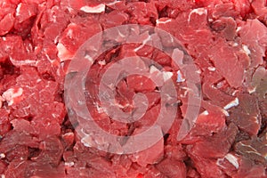 Close up on raw fajita meat