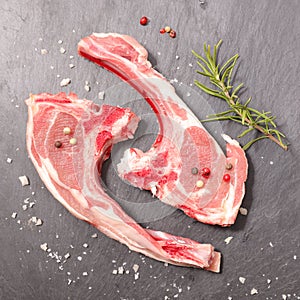 Raw lamb chop