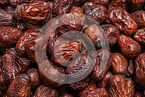 Close up raw organic medjool dates ready to ea