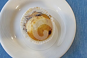 Ready to eat muffin on aplate