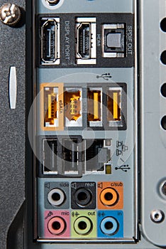 Close up rear panel