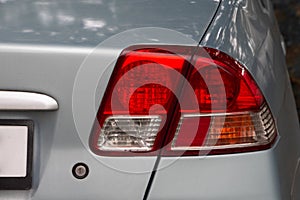 Close up of rear taillight on a vehicle