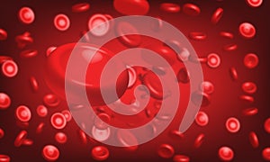 Close up red blood cells in the veins background photo