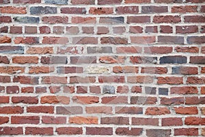 Close up of a red brick wall
