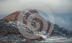 Close Up of Red Butte Along Hop Valley In Zion