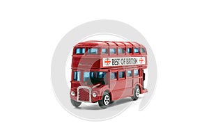 Red, iconic, old London double decker bus