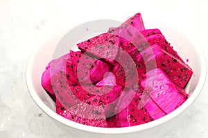 Close-up of red dragon fruit