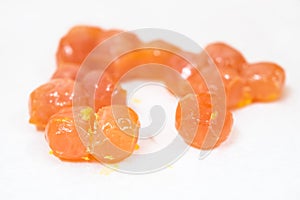 Close up salted egg yolk