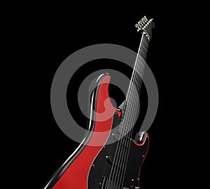 Close up Red ElectricGuitar Musical