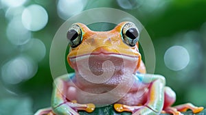 Close up of a red-eyed tree frog (Agalychnis callidryas) Generative AI