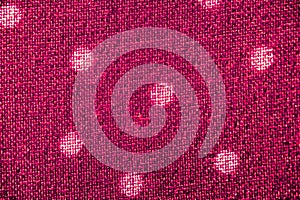 Close-Up of Red Fabric with White Polka Dots